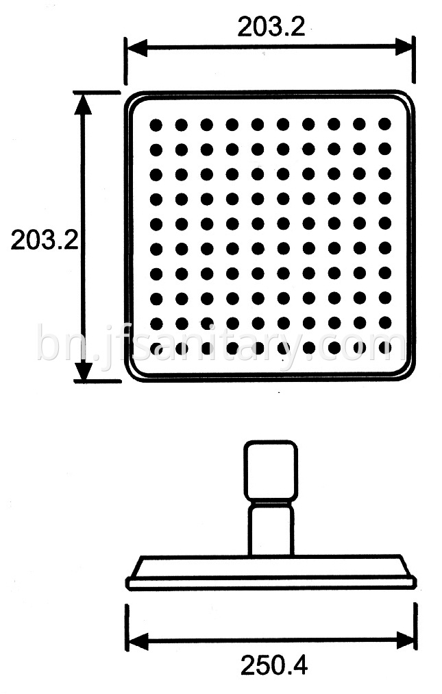 Size Of Unique Square Top Shower